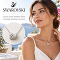 Swarovski Swan Pendant Necklace in Gold-Tone – Black Detail