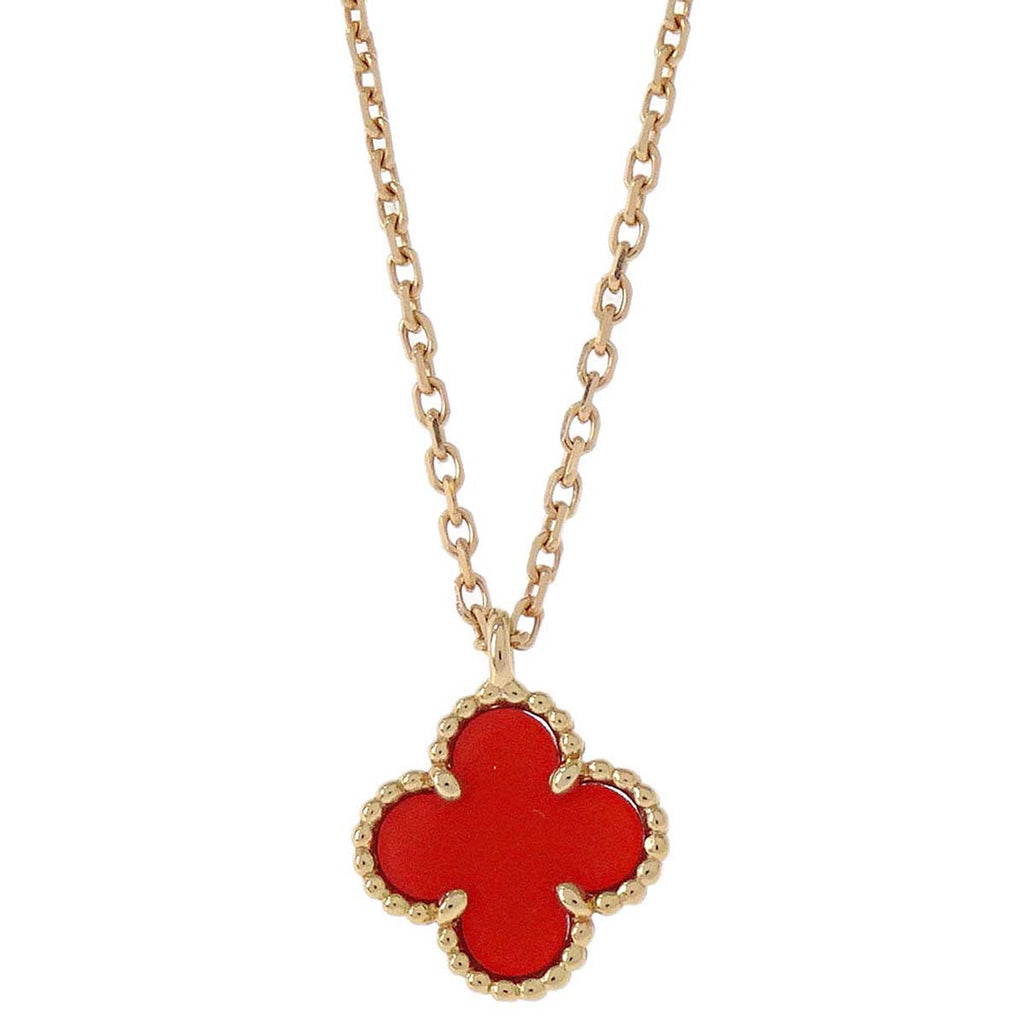 Van Cleef & Arpels Sweet Alhambra Necklace Carnelian Au750 Jewelry 167790
