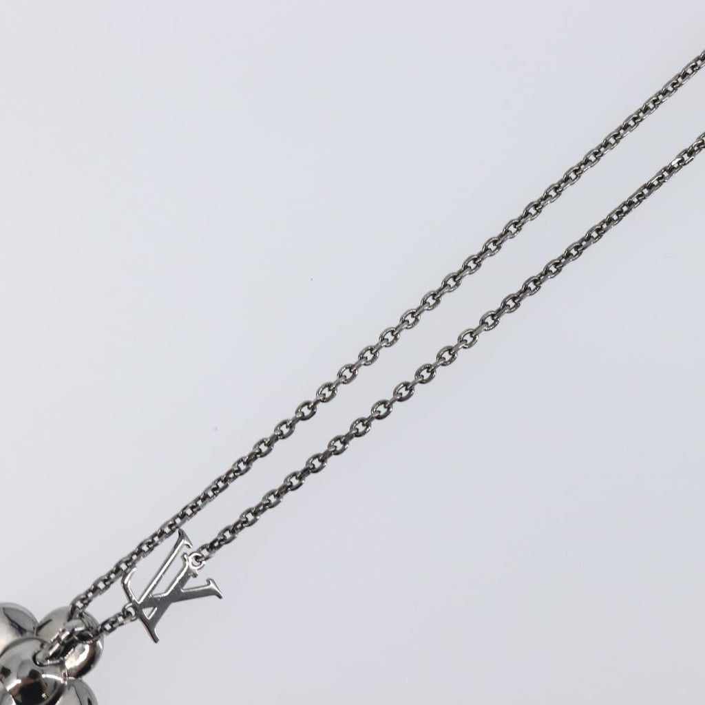 LOUIS VUITTON Pendant Vivienne Necklace Metal Black Silver M00831 Auth 202825M