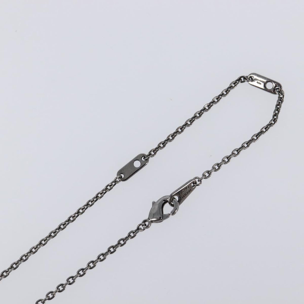 LOUIS VUITTON Pendant Vivienne Necklace Metal Black Silver M00831 Auth 202825M