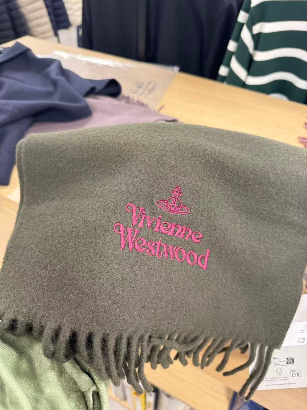 Vivienne Westwood Embroidered Logo Scarf (100% wool)