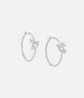 Olympia CZ Hoop Earrings - Silver/White - 6202017X-02P102