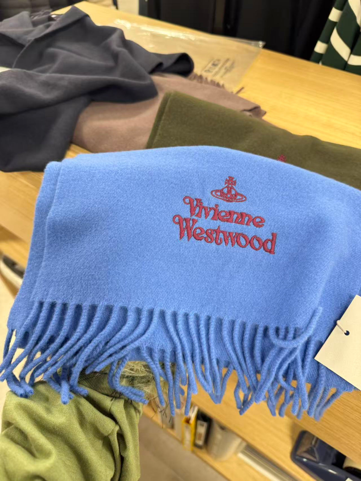 Vivienne Westwood Embroidered Logo Scarf (100% wool)