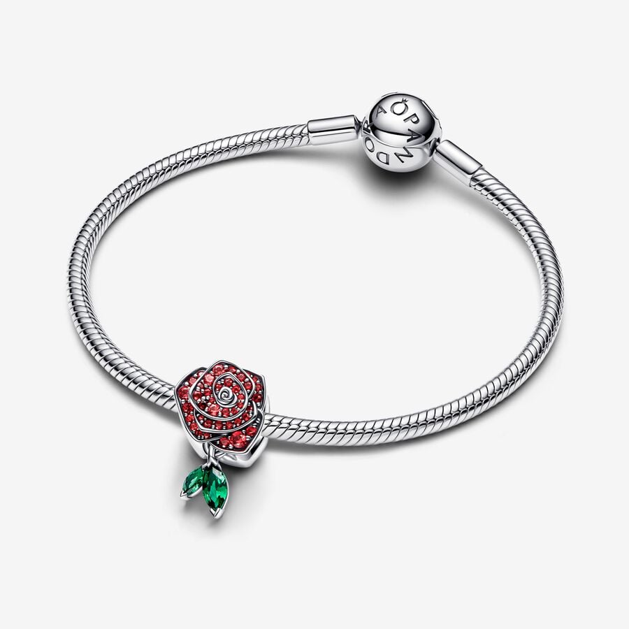 Pandora Silver Sparkling Rose in Bloom Charm