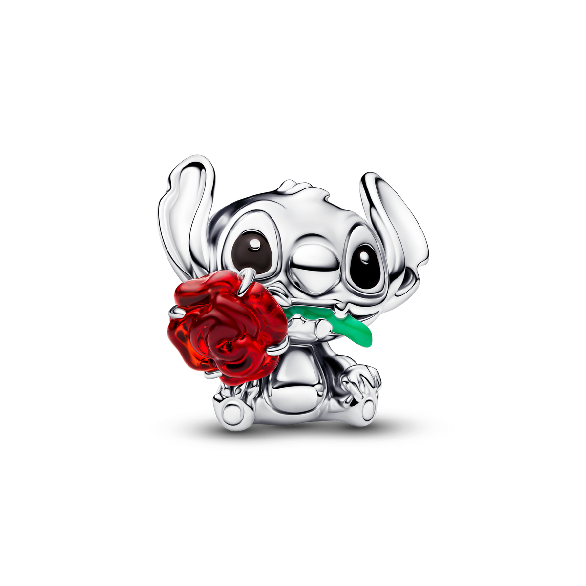 Disney Stitch Murano Glass Charm - Sterling Silver - 794378C01