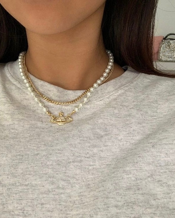 Vivienne Westwood Mini Bas Relief Pearl Choker