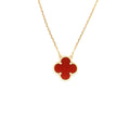 VAN CLEEF & ARPELS VINTAGE ALHAMBRA PENDANT CARNELIAN YELLOW GOLD NECKLACE