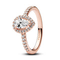 Sparkling Pear Halo Ring