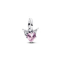 Pandora Winged Pink Heart Mini Dangle Charm