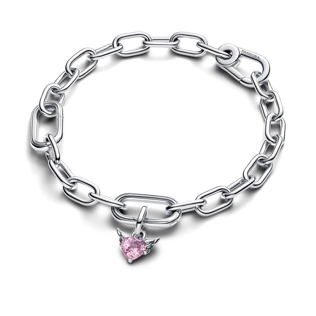 Pandora Winged Pink Heart Mini Dangle Charm