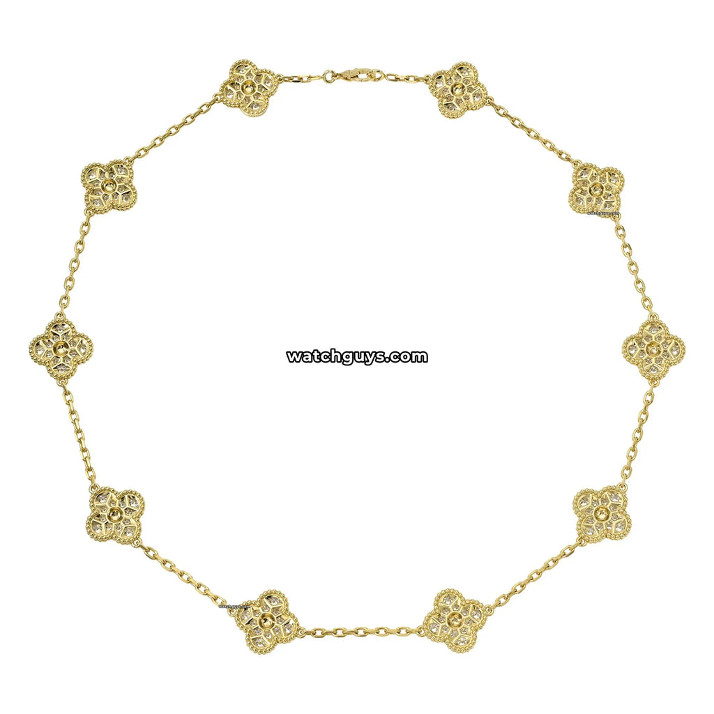 Van Cleef & Arpels Vintage Alhambra Necklace 10 Motif Diamond