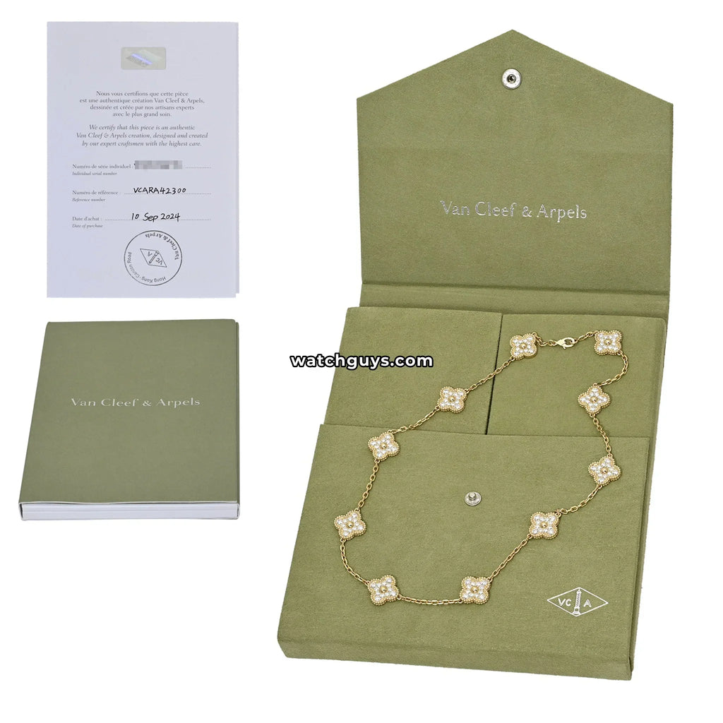 Van Cleef & Arpels Vintage Alhambra Necklace 10 Motif Diamond