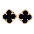 Van Cleef & Arpels Sweet Alhambra Earrings | Onyx & 18k Yellow Gold | Papers | 2023