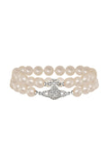 Graziella Pearl Bracelet - Platinum / Creamrose Pearl / White