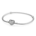 Pandora Moments Sparkling Pavé Heart Clasp Bracelet