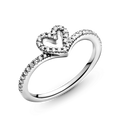 Pandora Sparkling Heart Wishbone Ring