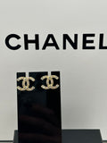 Chanel CC Logo Crystal Earrings
