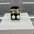 Chanel Gold -Tone Pearl Drop Earrings