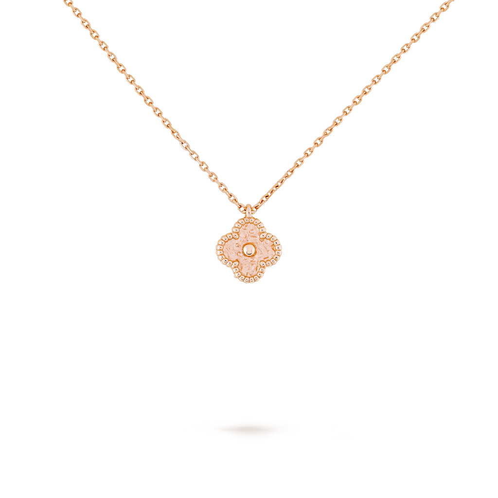 Van Cleef & Arpels Sweet Alhambra Collection 18K Rose Gold Four-Leaf Clover Necklace